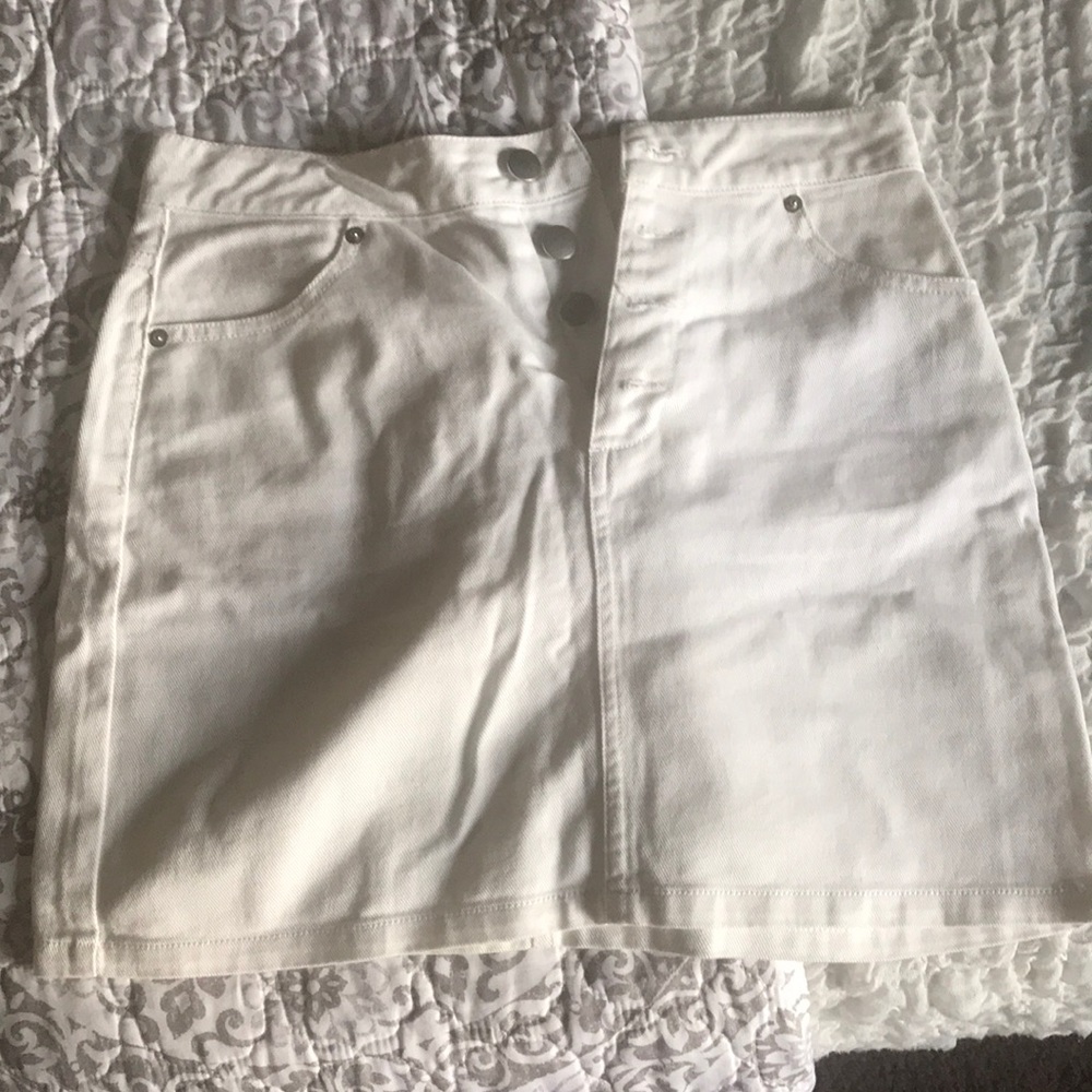 White Jean Skirt